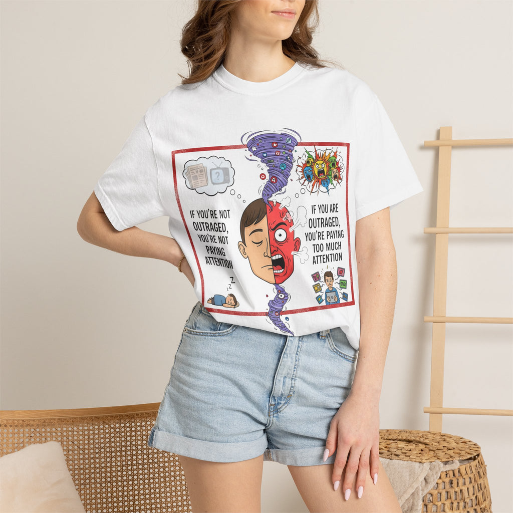 "The Outrage Paradox" Unisex Garment-Dyed T-shirt
