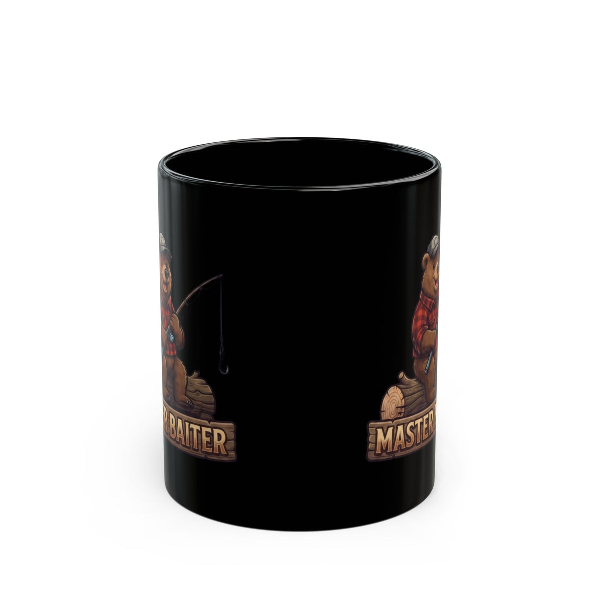 "Bear Master Baiter" Black Ceramic Mug
