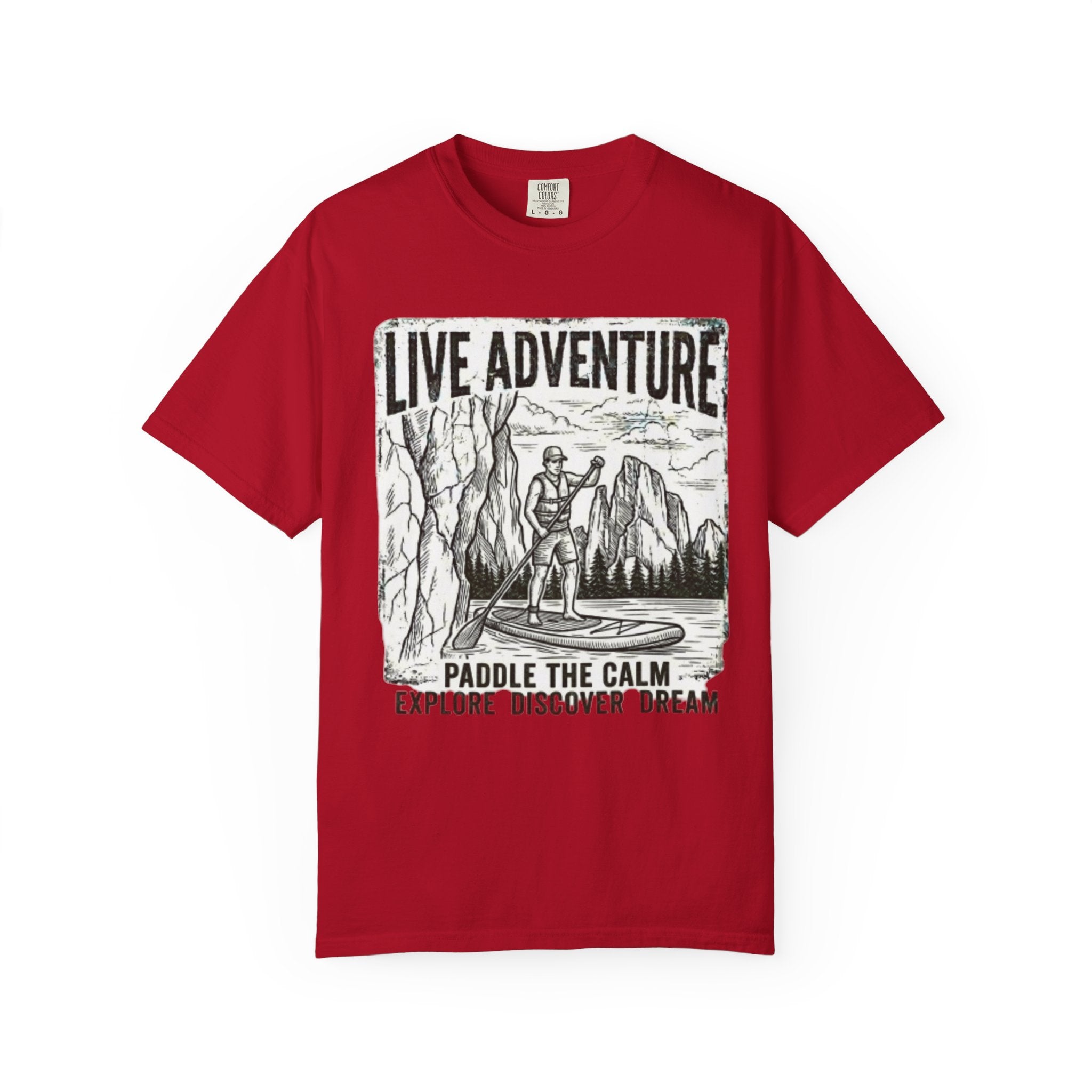 "Live Adventure - Paddle Board" Unisex Garment-Dyed Tee