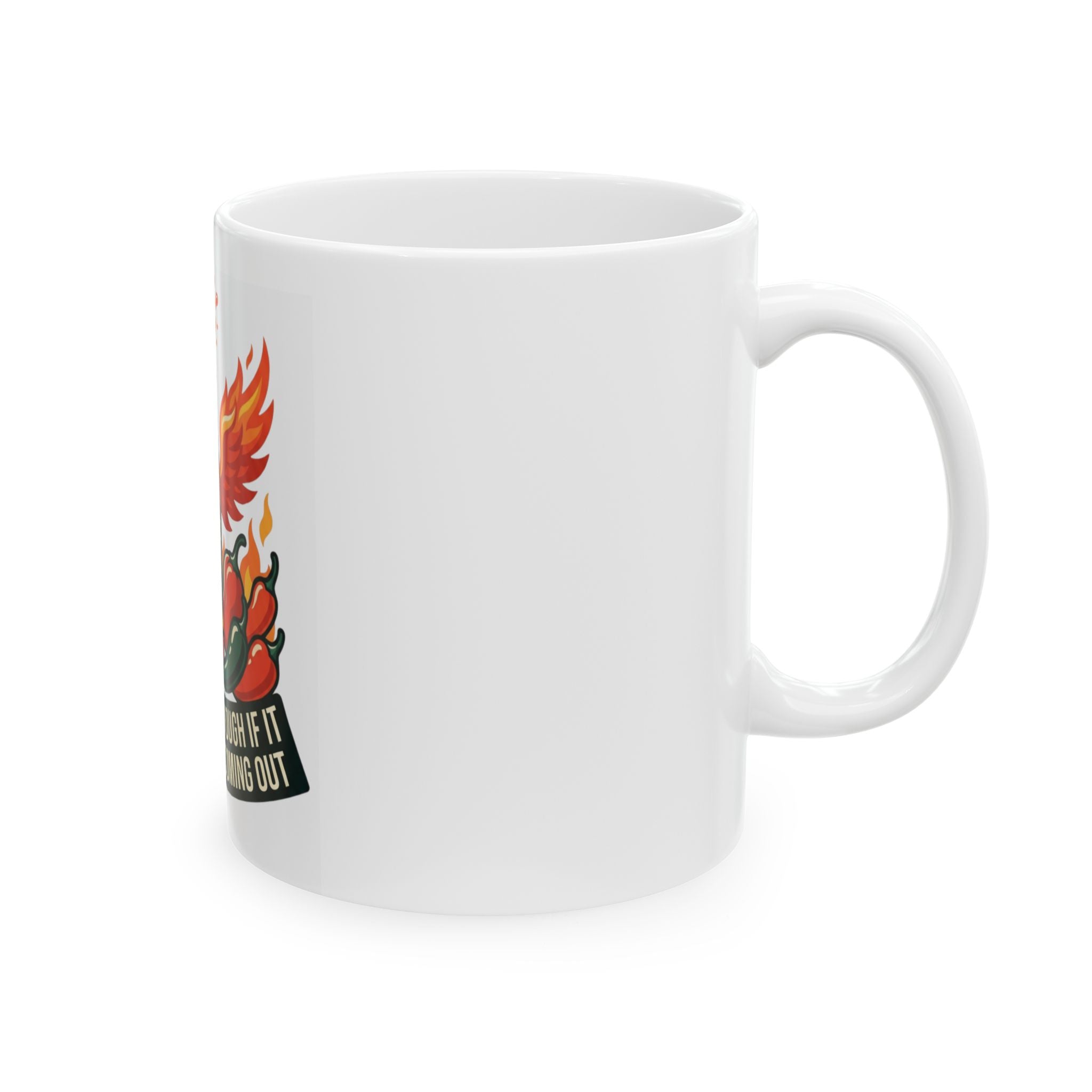 "Burns Coming Out" White Ceramic Mug