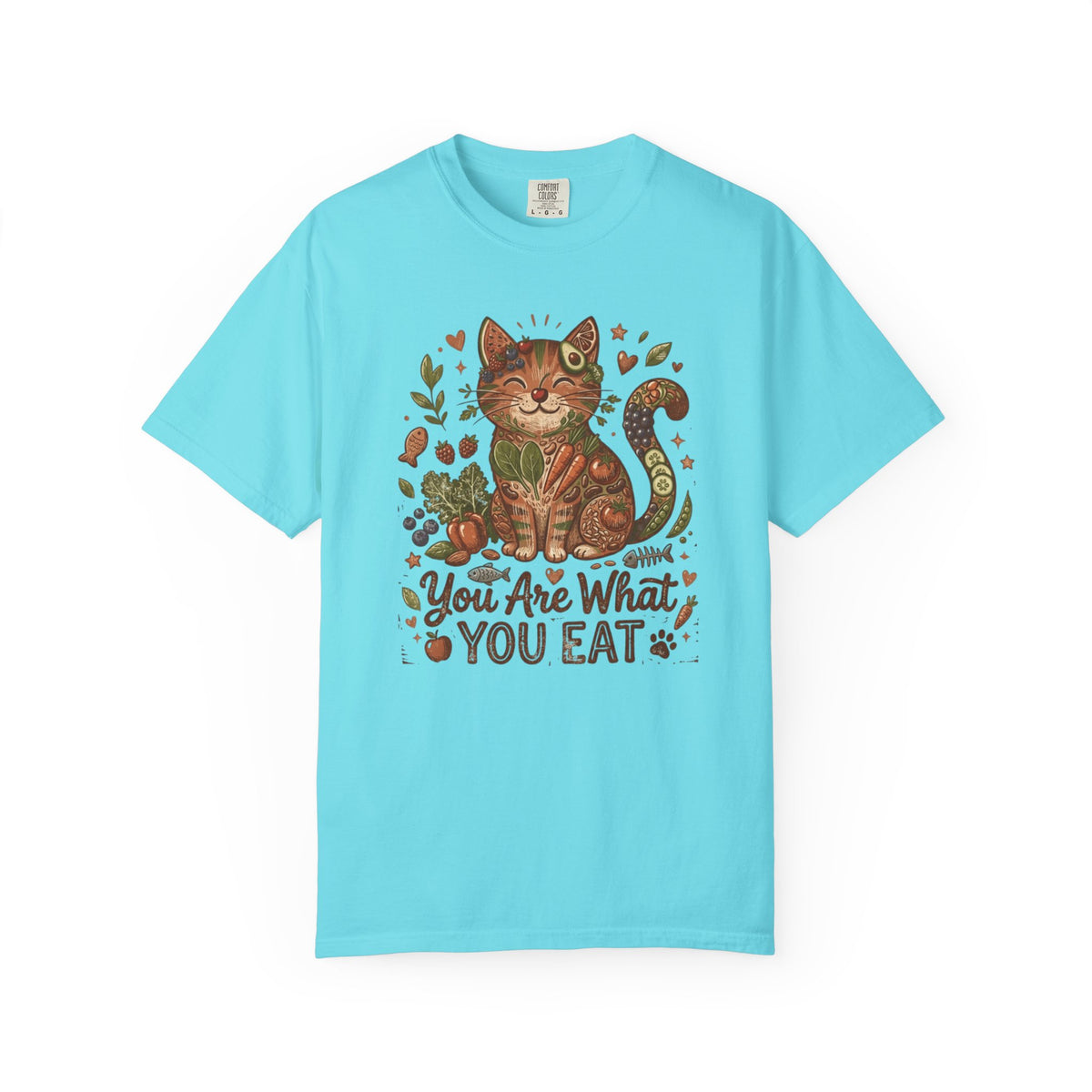 Color: Lagoon Blue | You Are What You Eat - Cat 3 Unisex Garment-Dyed T-shirt