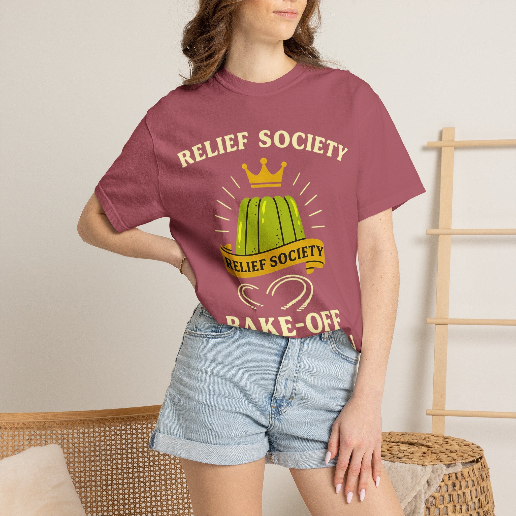 "Relief Society Bake-Off Champion" Unisex Garment-Dyed T-shirt
