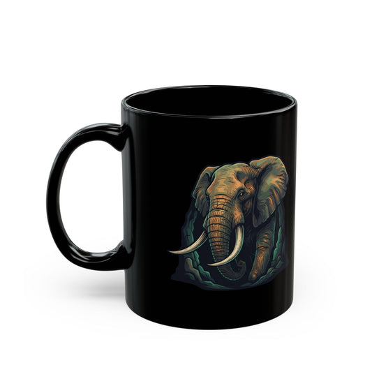"Grootslang (South African Mythology)" Black Ceramic Mug — Graphic