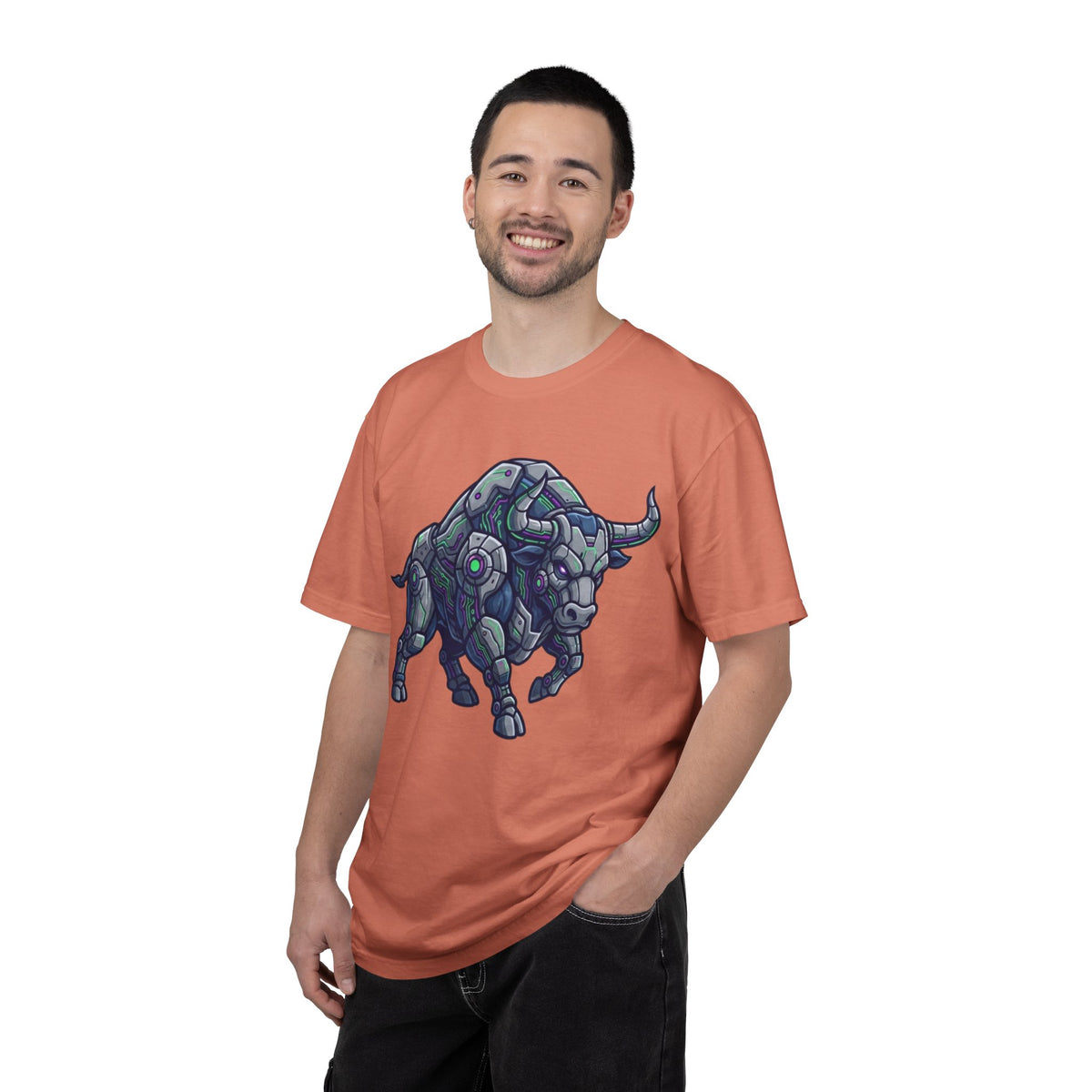 Color: Terracotta | Cyber Bull Unisex Garment-Dyed Tee
