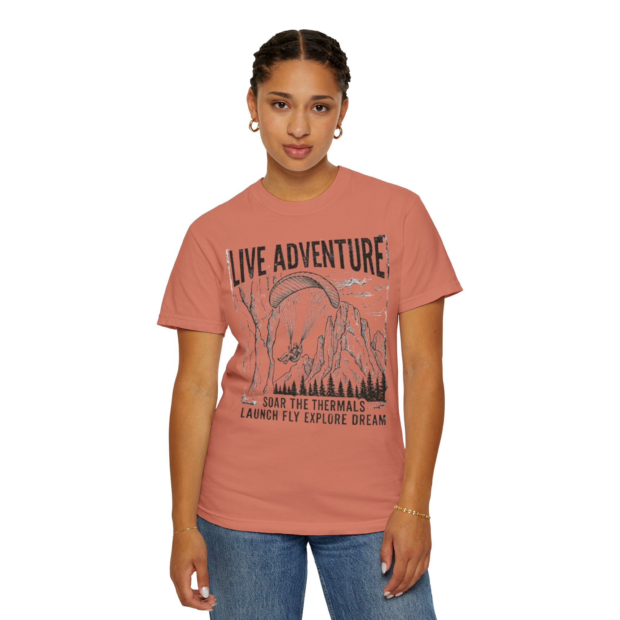 "Live Adventure - Soar the Thermals" Unisex Garment-Dyed Tee