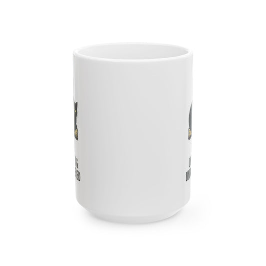 "Unholy and Unbothered" White Ceramic Mug