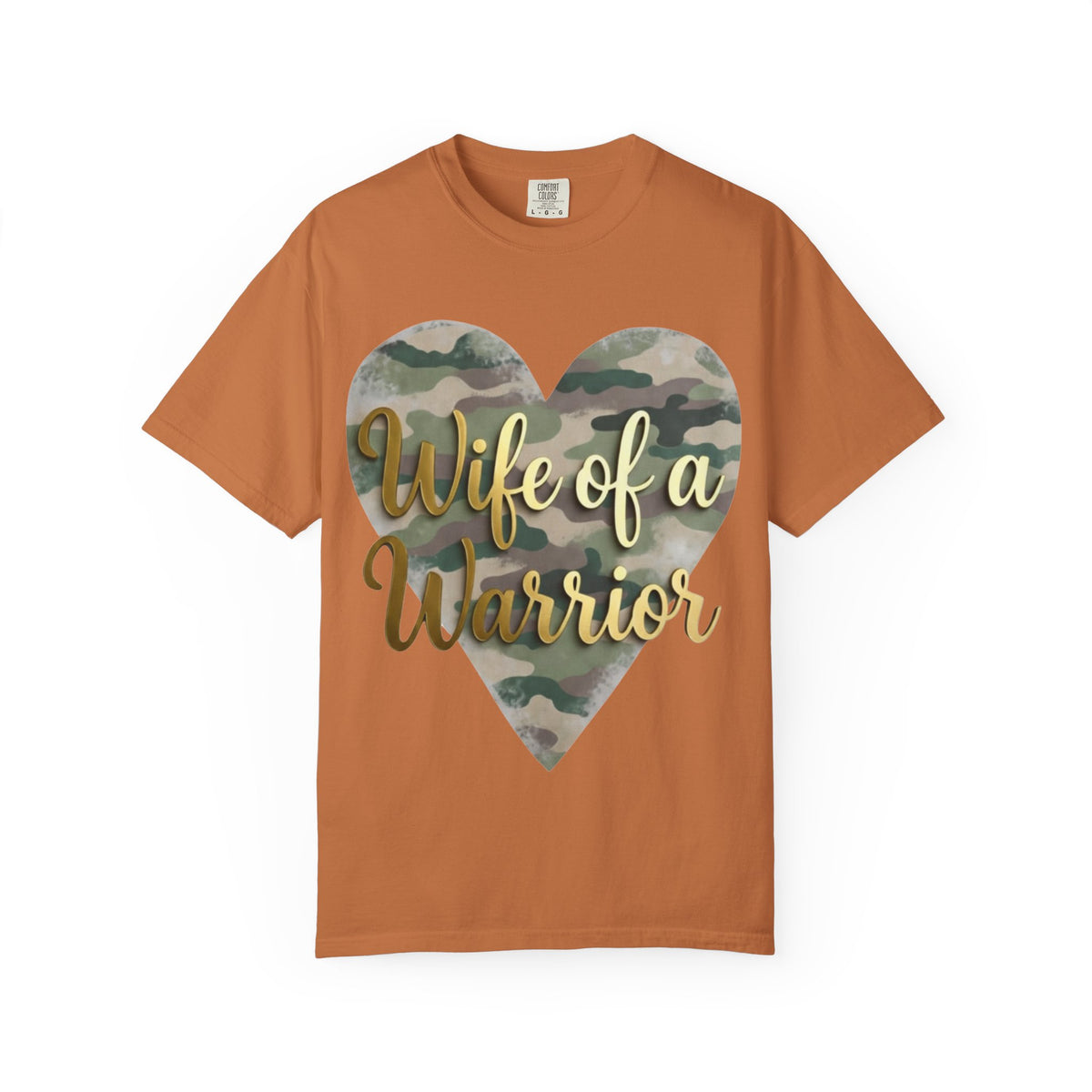 Color: Yam | Wife of a Warrior Unisex Garment-Dyed T-shirt