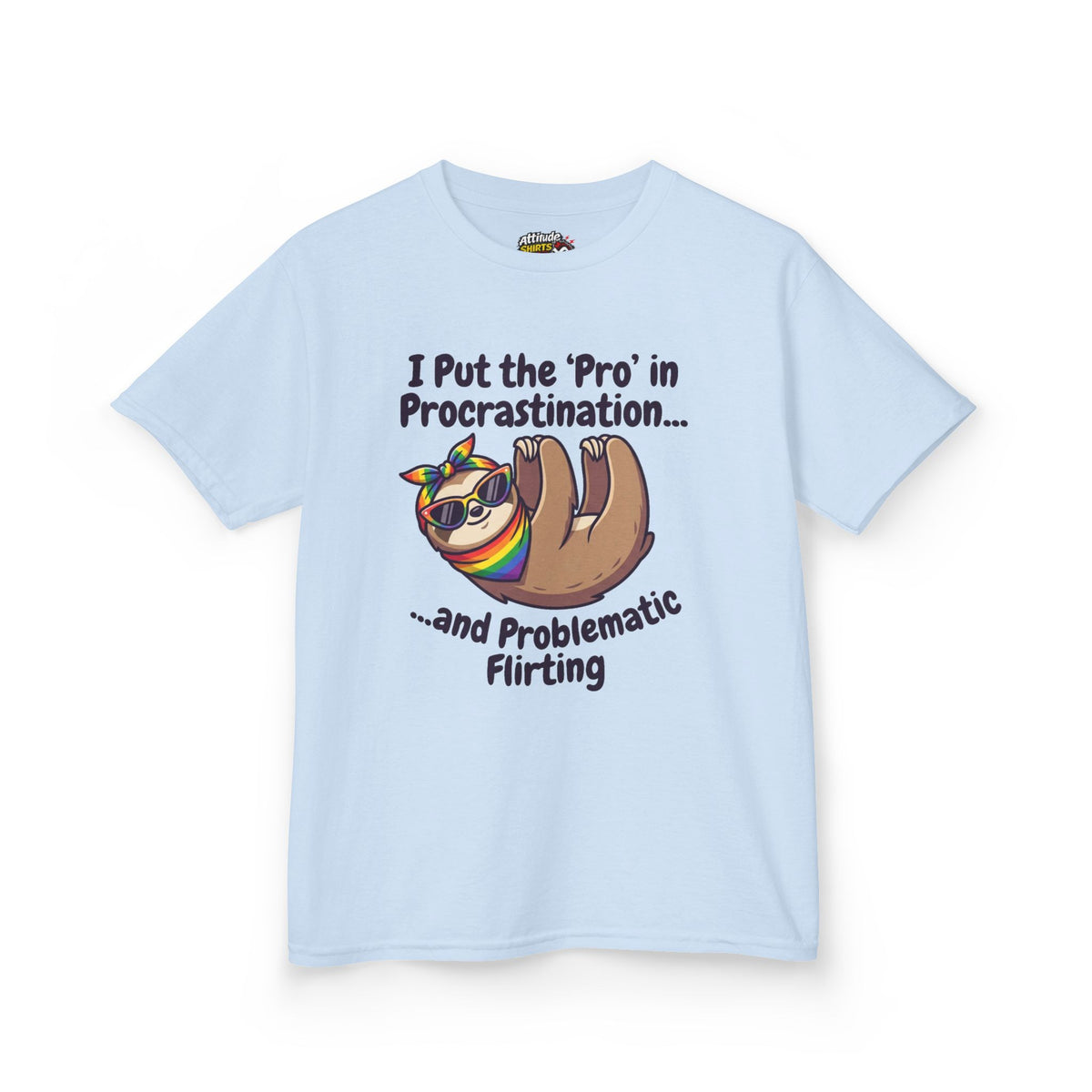 Color: Light Blue | Pro in Problematic Flirting Kids Tee