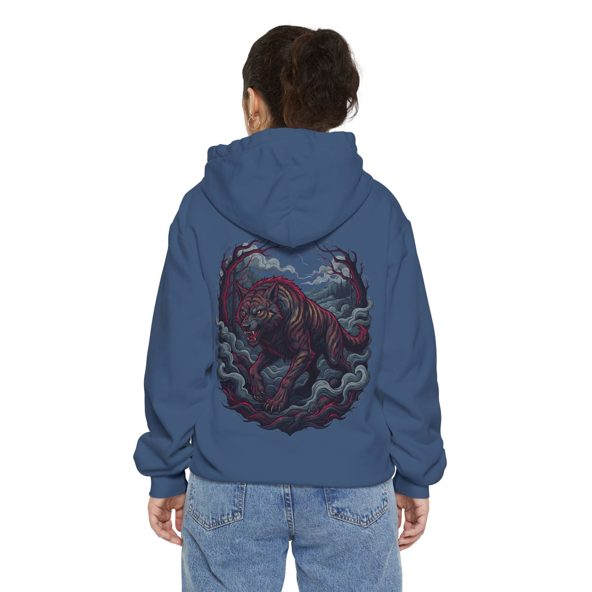 Color: True Navy | The Beast of Gévaudan (France) Garment-Dyed Hoodie