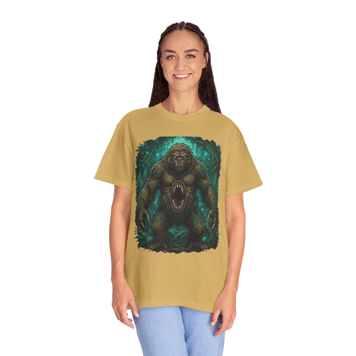 Color: Mustard | Mapinguari (Amazon Rainforest) Unisex Garment-Dyed Tee