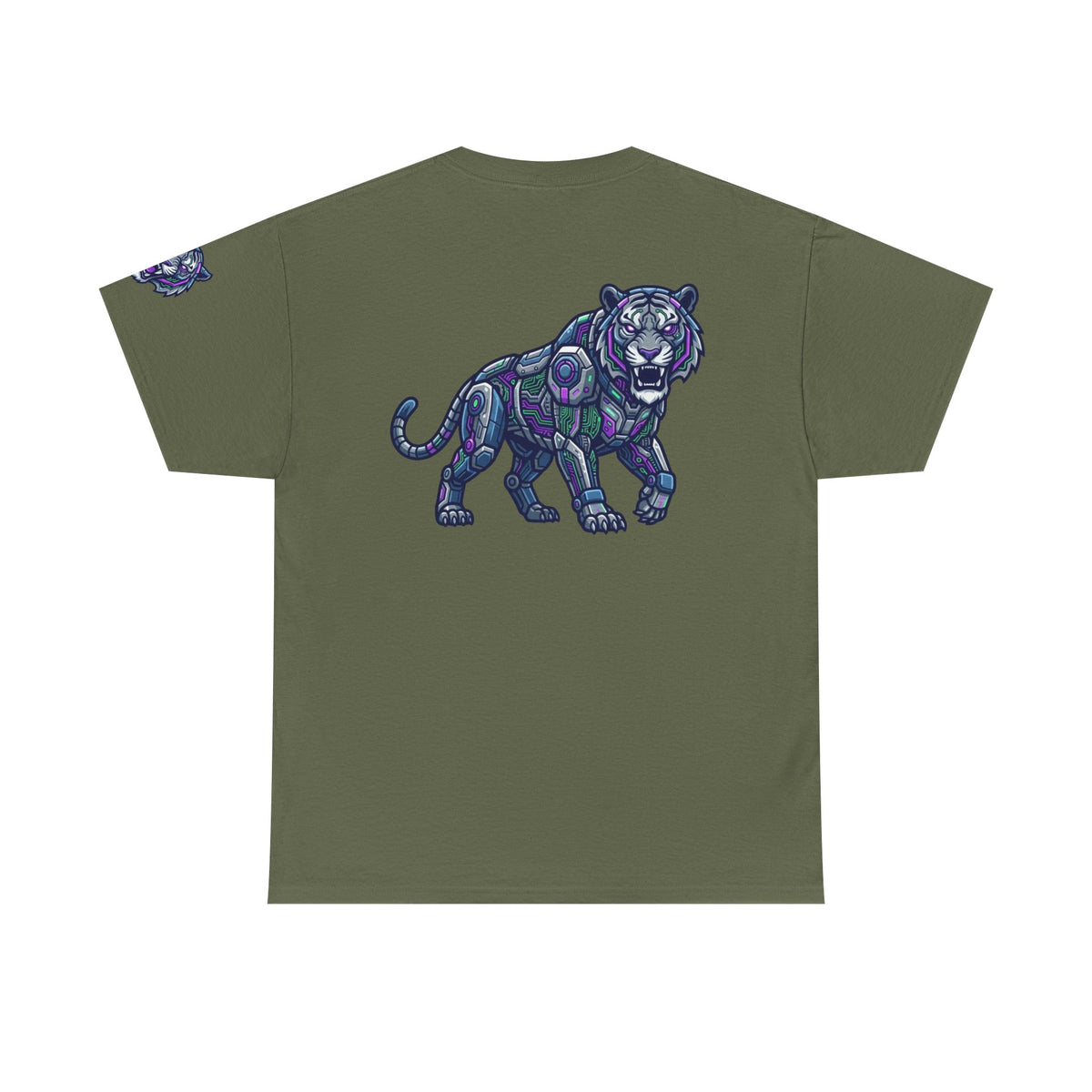 Color: Military Green | Cyber Tiger Premium Graphic Tee