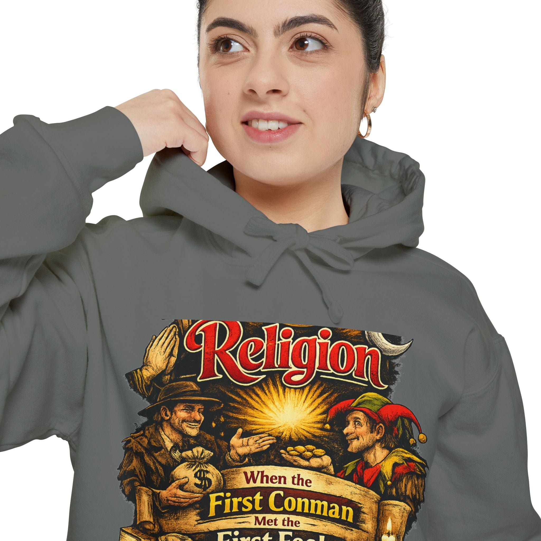 First Conman, First Fool | Garment-Dyed Hoodie — AttitudeShirts