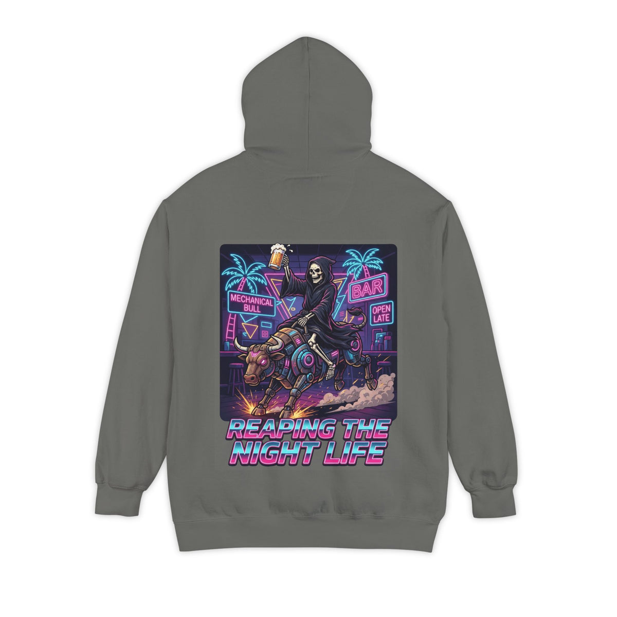 Color: Grey | Reaping the Night Life Garment-Dyed Hoodie
