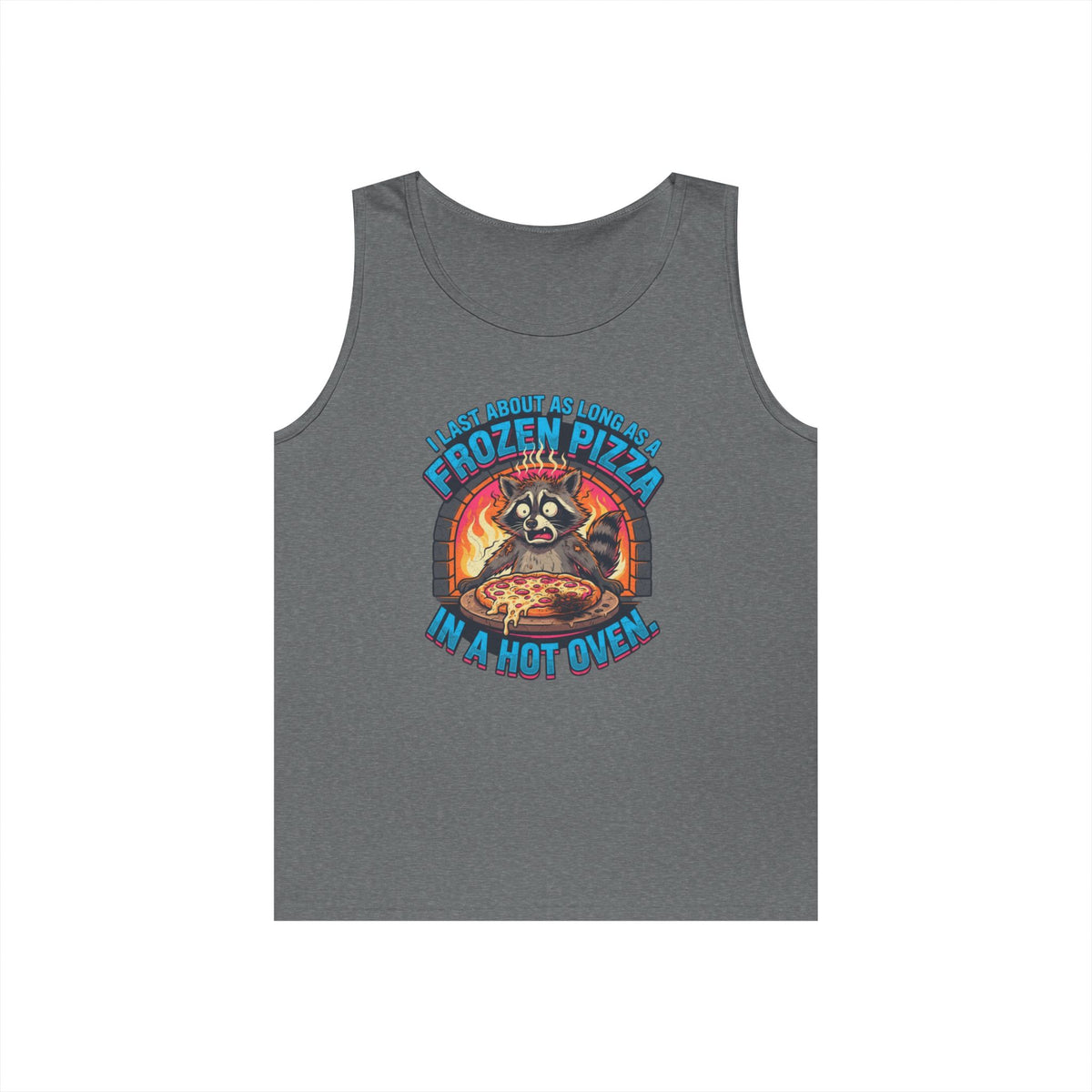Color: Graphite Heather | Frozen Pizza in a Hot Oven Tank Top