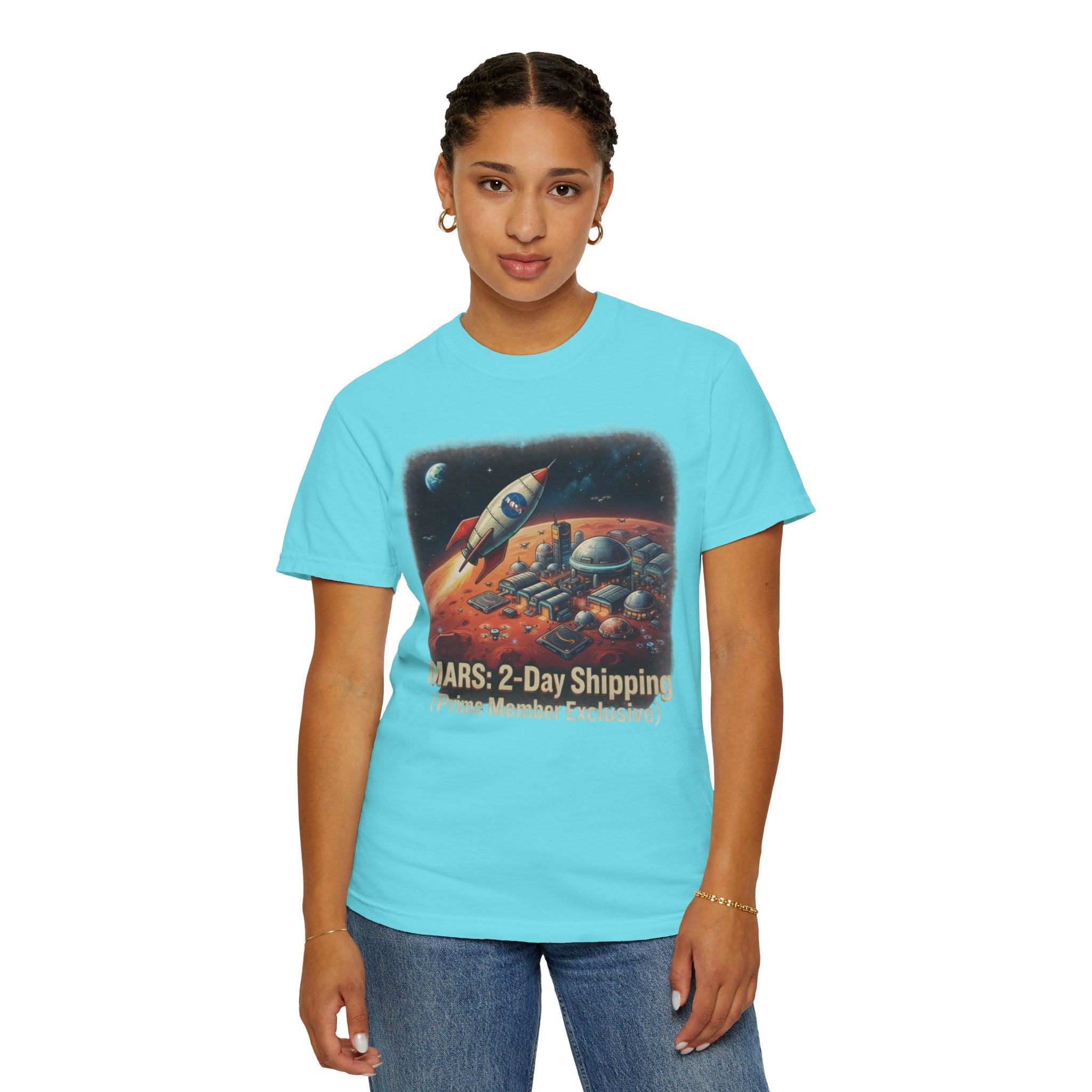 "Mars 2 Day Shipping" Unisex Garment-Dyed Tee