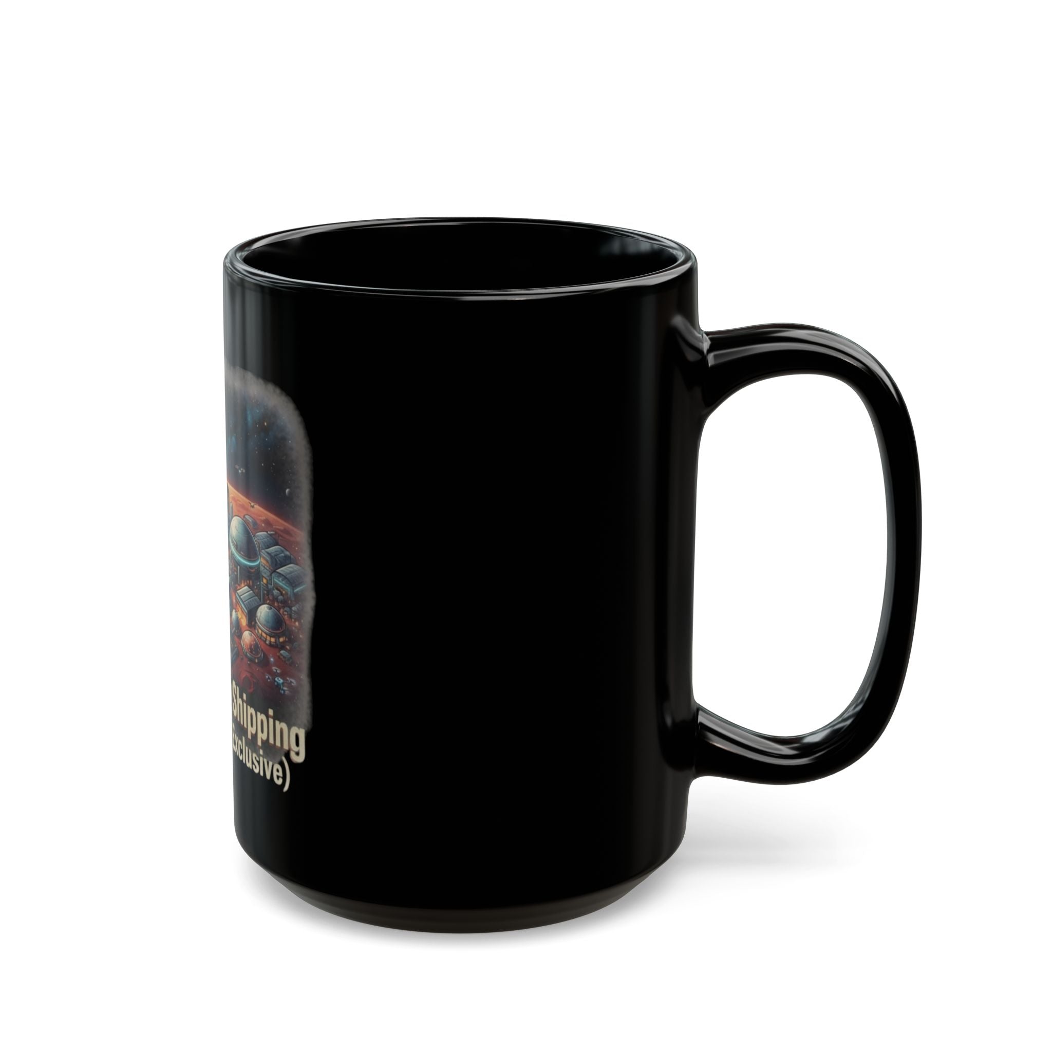 "Mars 2 Day Shipping" Black Ceramic Mug
