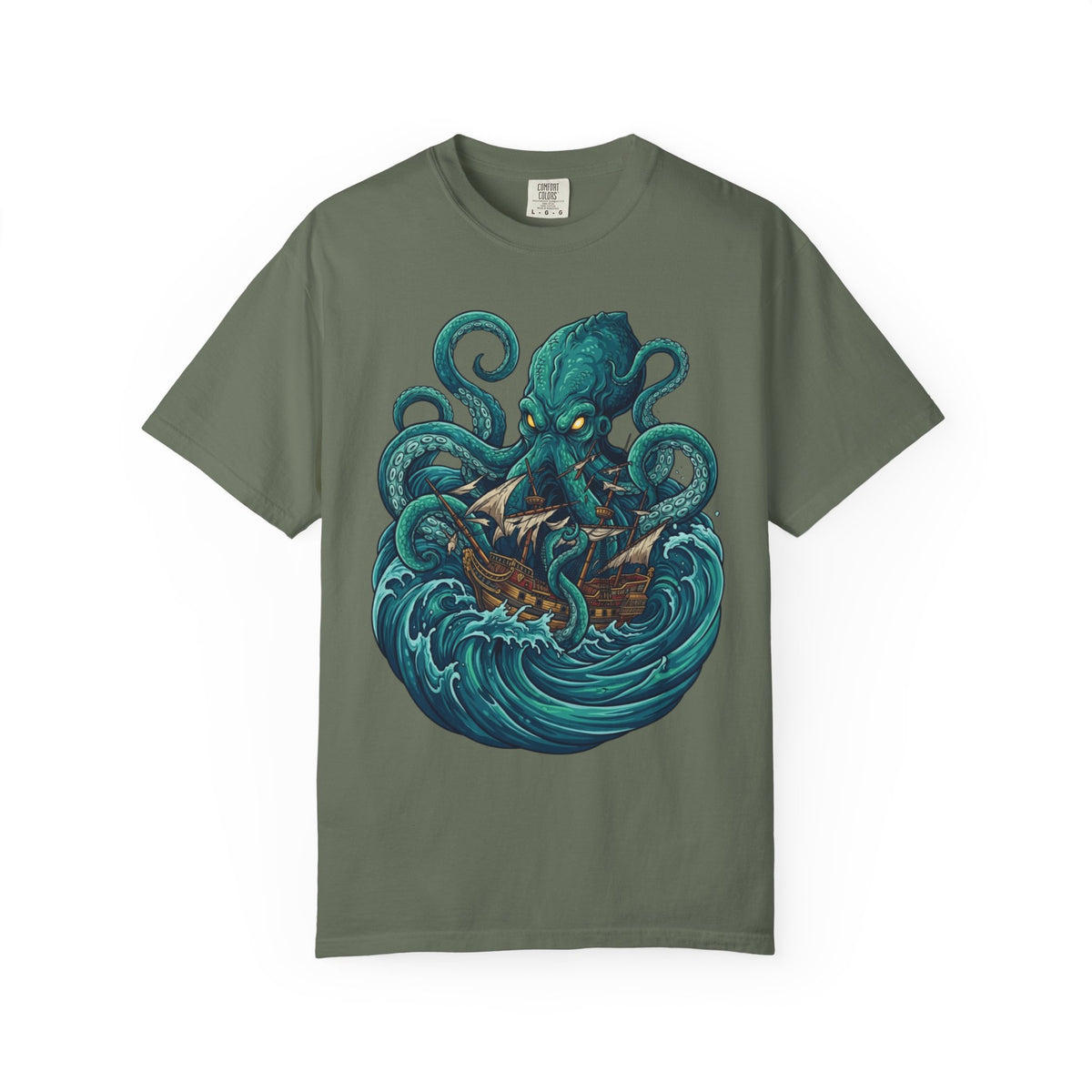 Color: Moss | The Kraken (Norse-Global Maritime) Unisex Garment-Dyed Tee