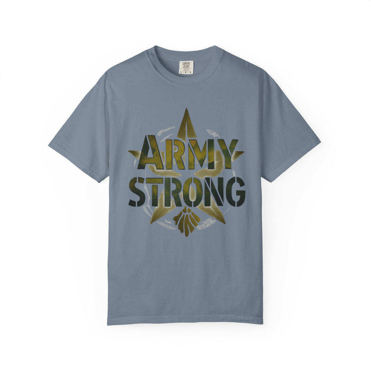 Color: Blue Jean | Army Strong-2 Unisex Garment-Dyed T-shirt