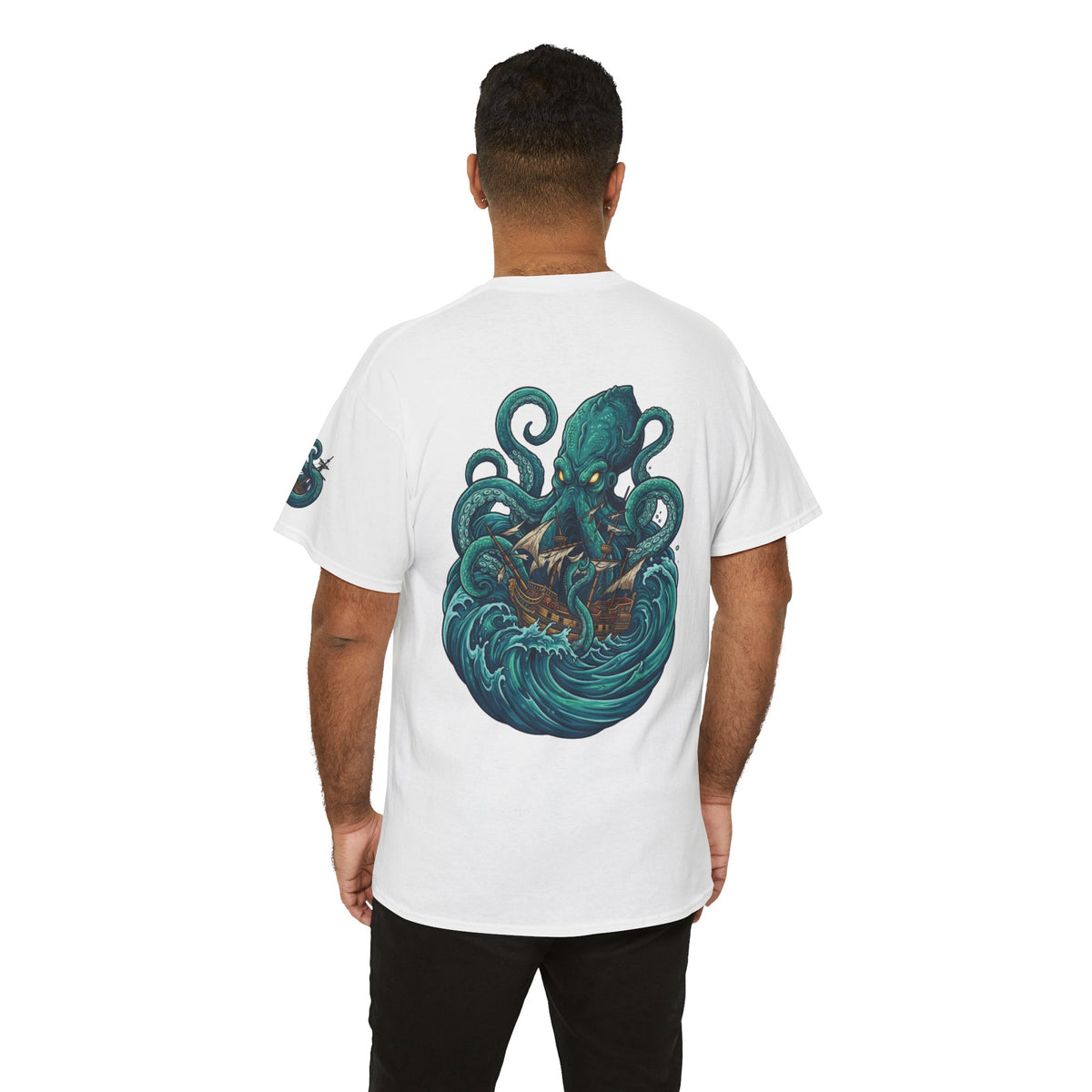 Color: White | The Kraken (Norse-Global Maritime) Premium Graphic Tee