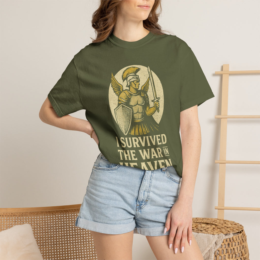 "I Survived The War in Heaven T-Shirt" Unisex Garment-Dyed T-shirt
