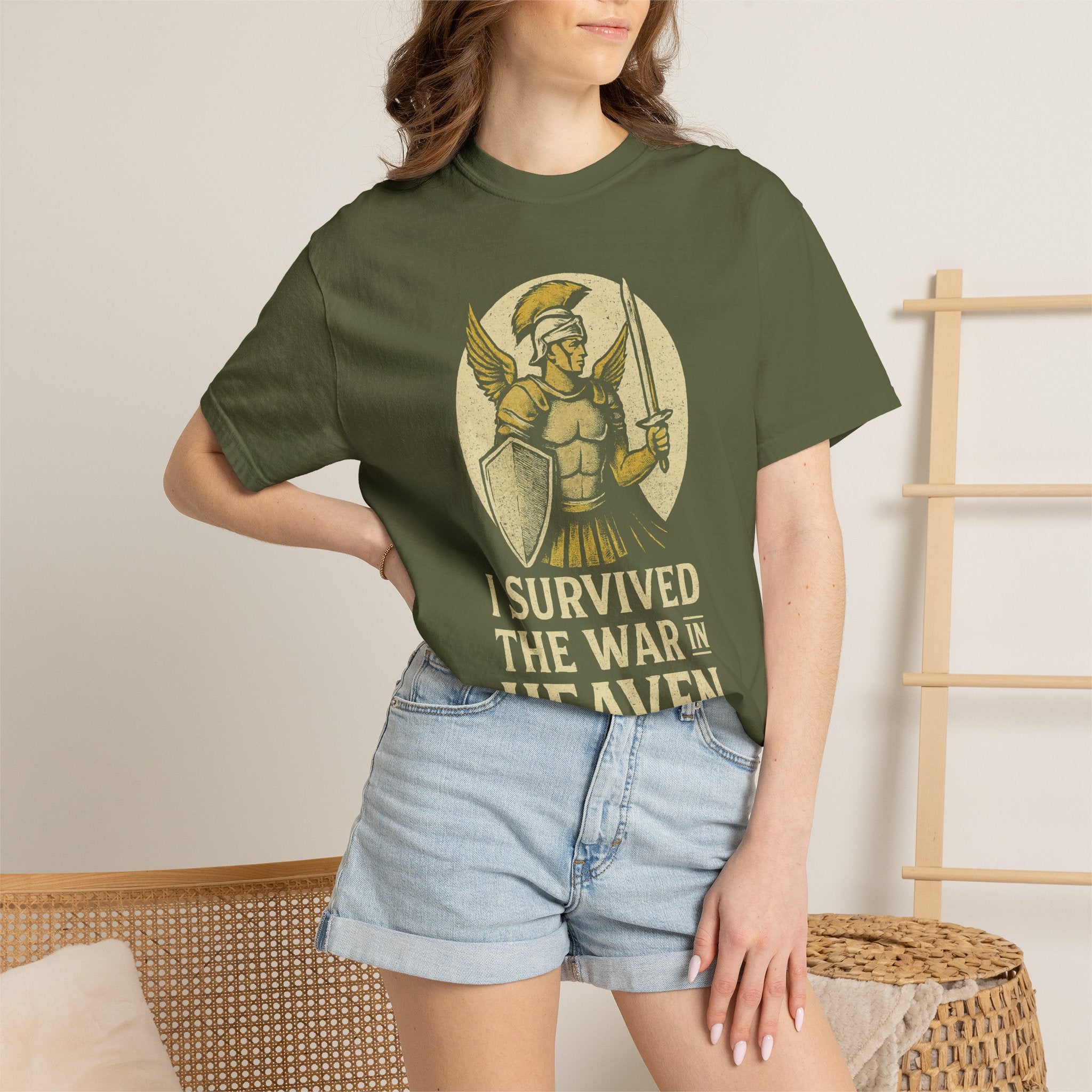 "I Survived The War in Heaven T-Shirt" Unisex Garment-Dyed T-shirt