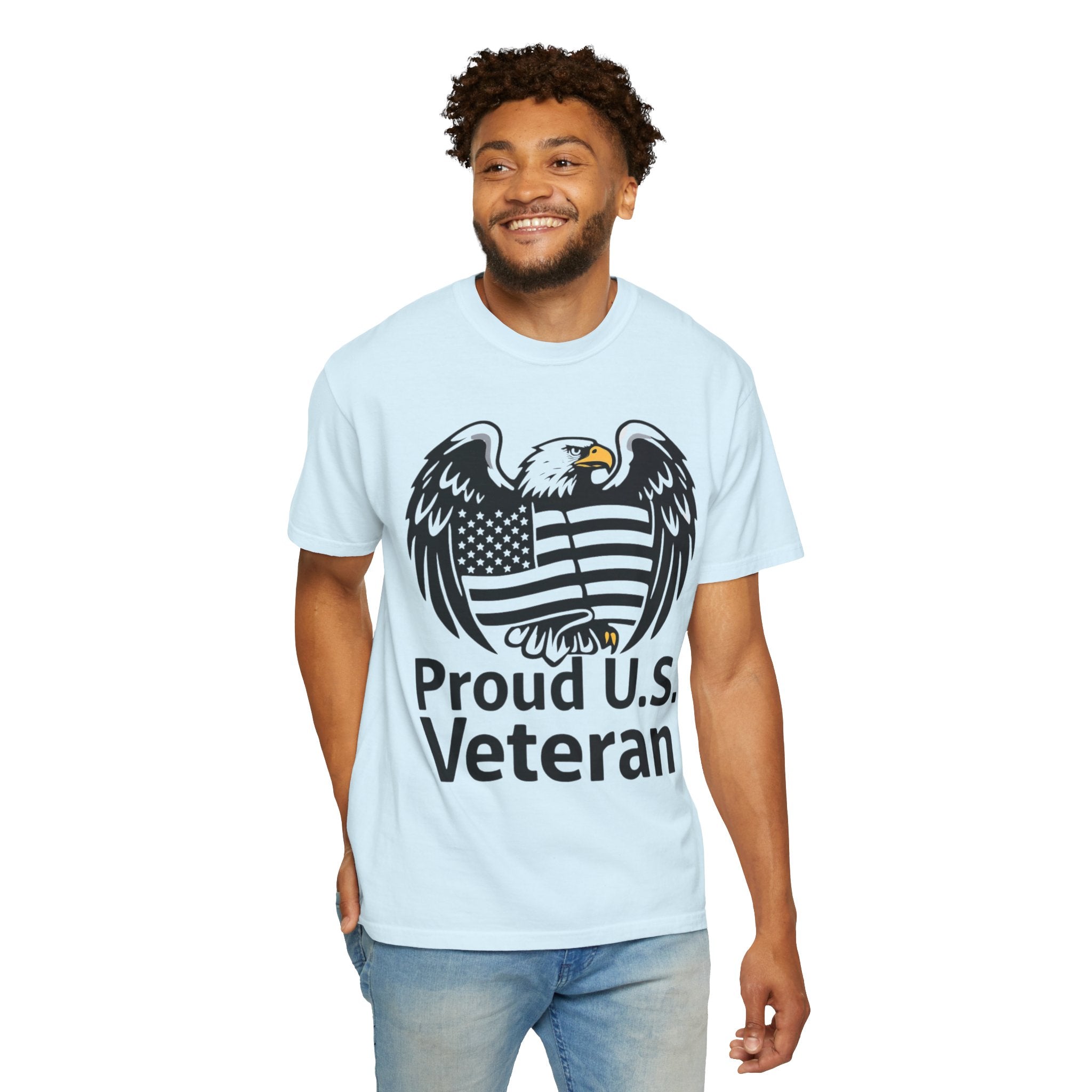 "Proud US Veteran-2" Unisex Garment-Dyed T-shirt