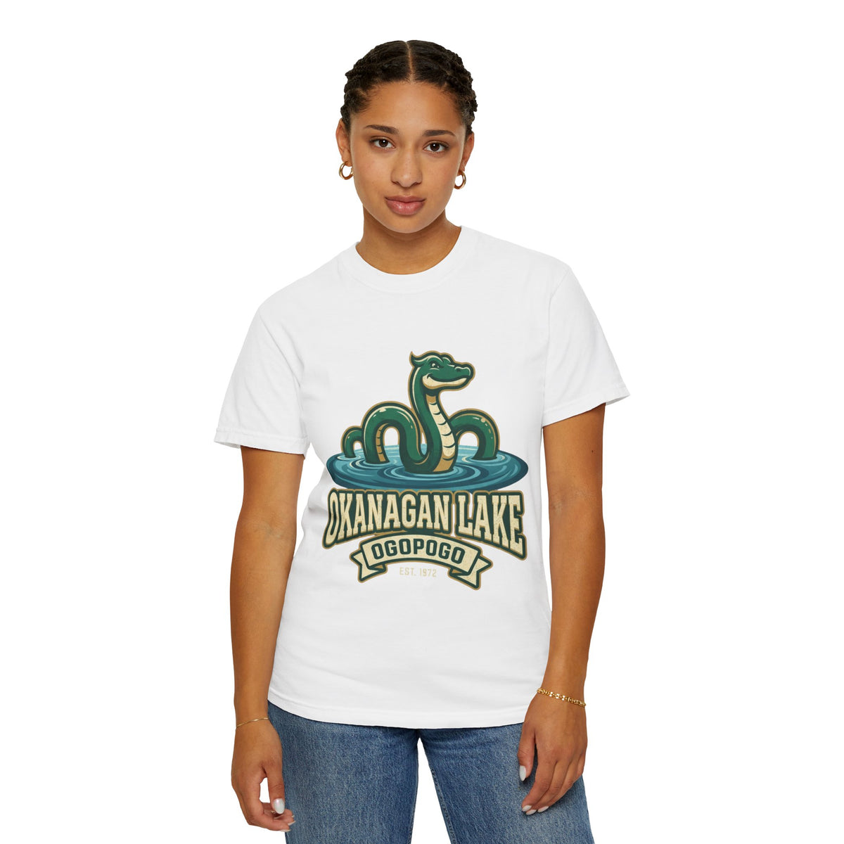 Color: White | Ogopogo (Canada) Unisex Garment-Dyed Tee