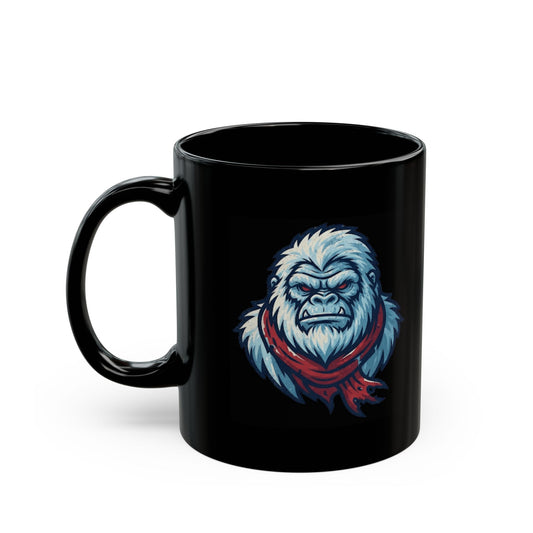 "Yeti-Abominable Snowman (Himalayas)" Black Ceramic Mug — Graphic