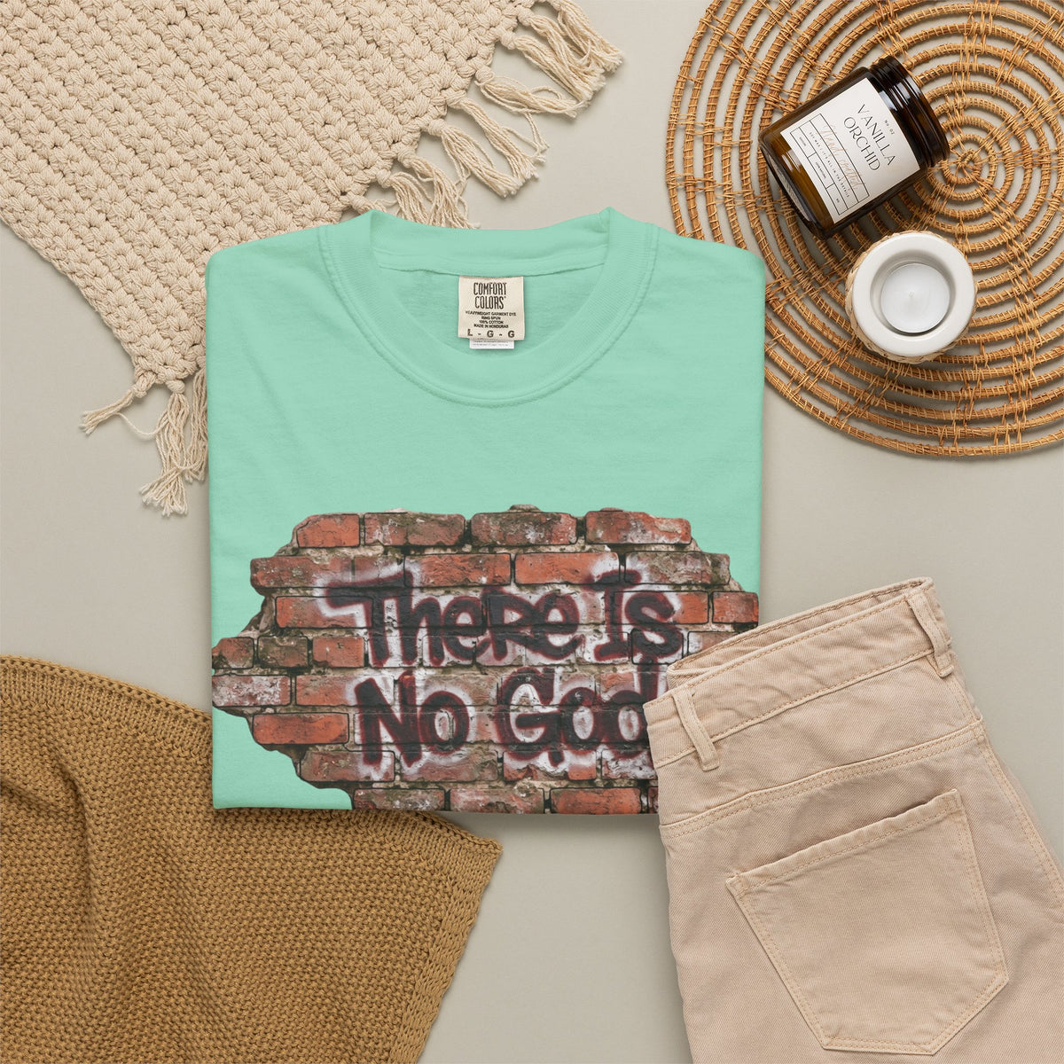 "There is No God" Unisex Garment-Dyed Tee