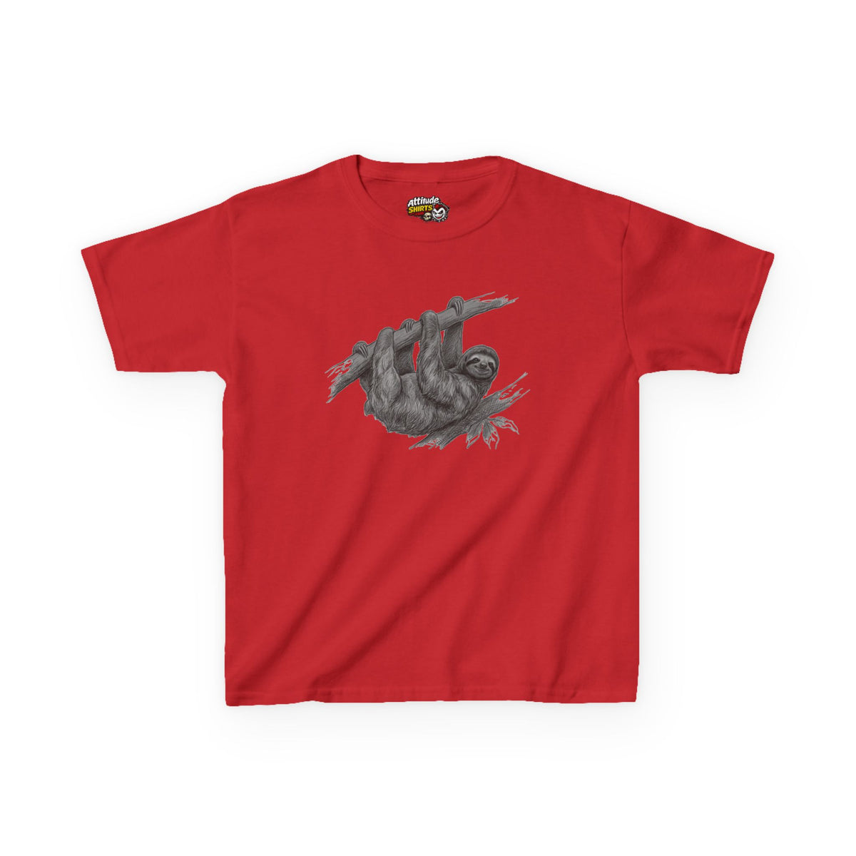 "Pencil Sketch Art Sloth" Kids Tee