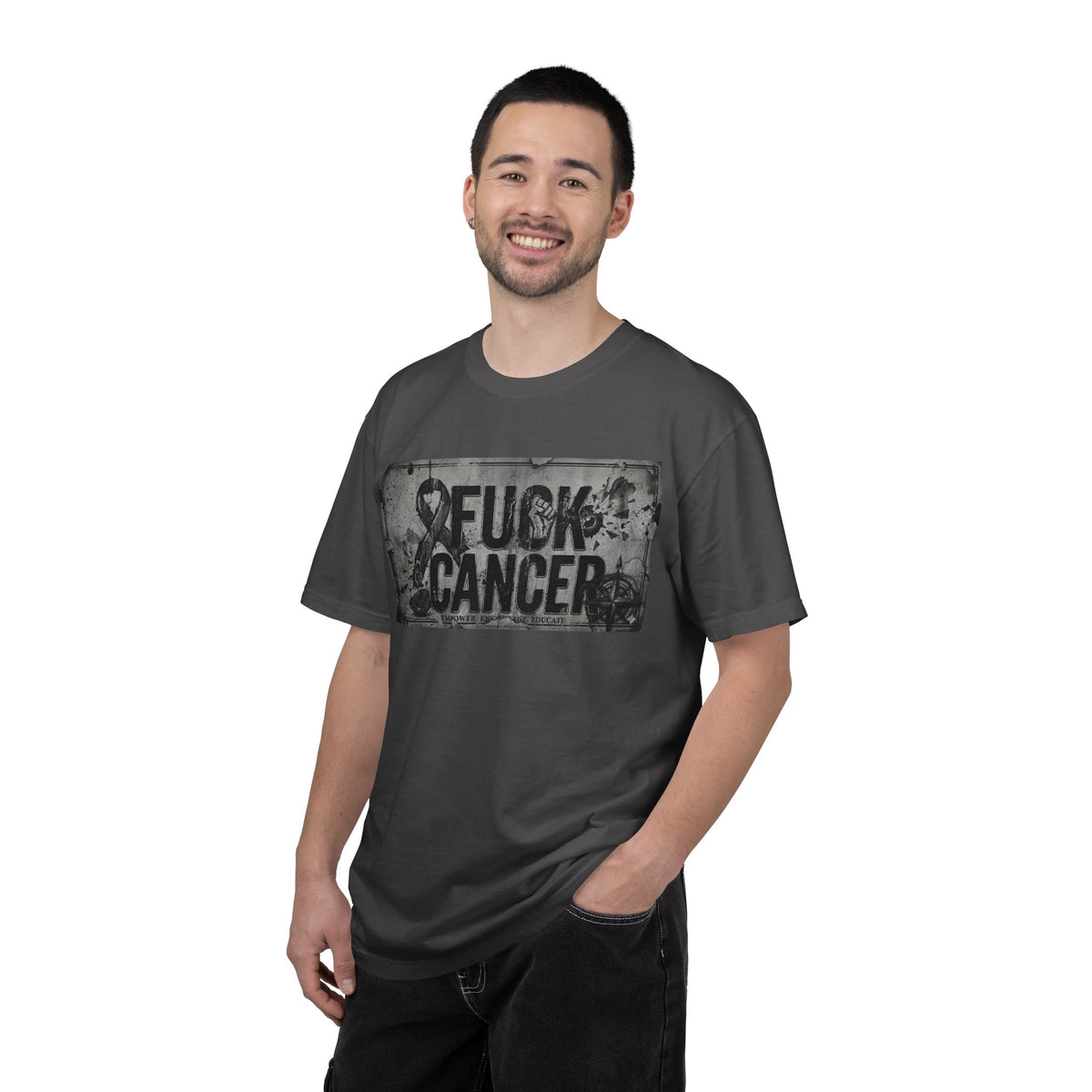 Color: Graphite | Cancer Can Fuck Right Off | Garment-Dyed Tee — AttitudeShirts