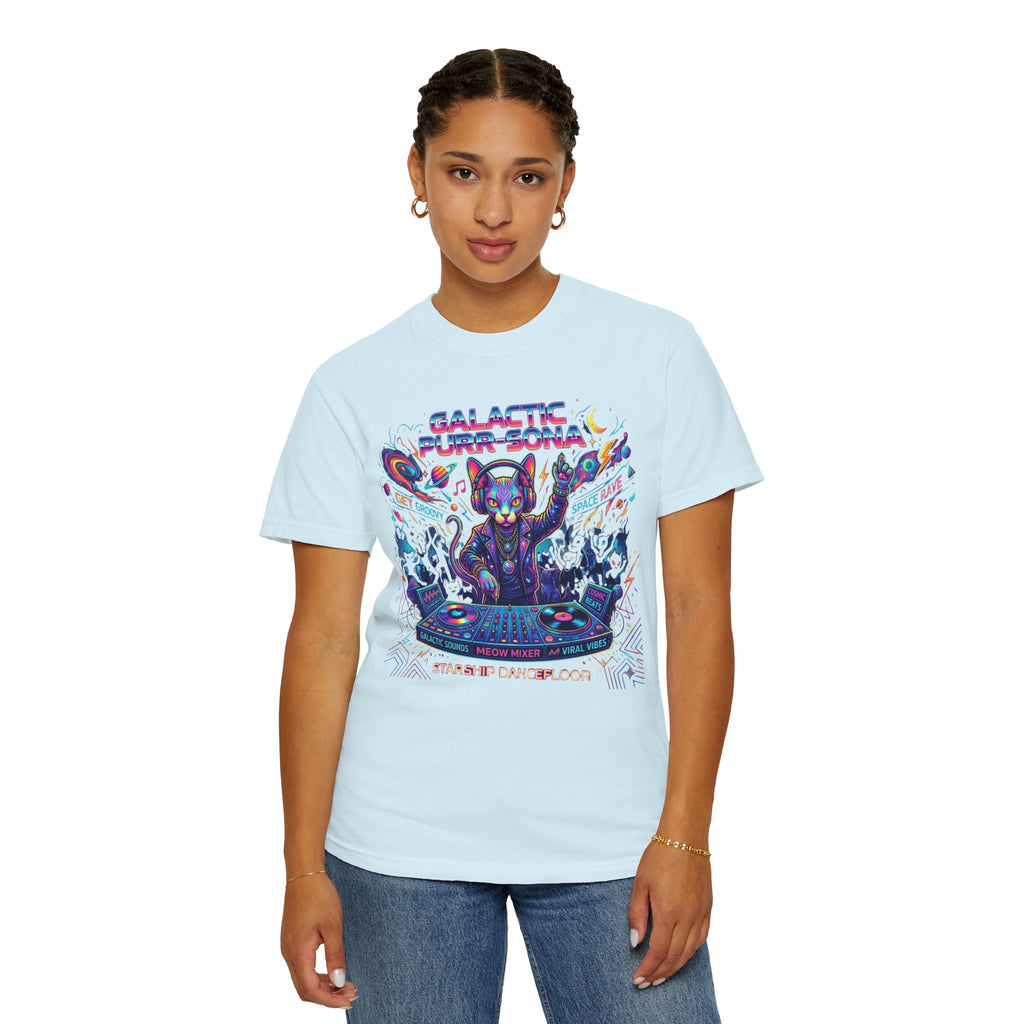 "Galactic Purr-Sona" Unisex Garment-Dyed Tee