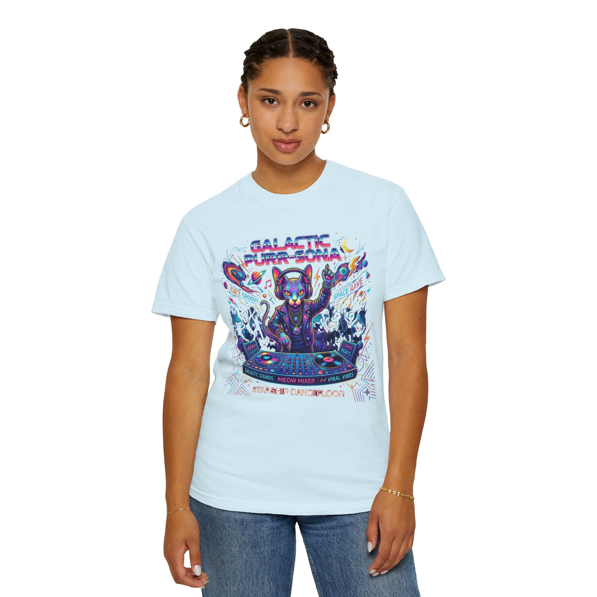 "Galactic Purr-Sona" Unisex Garment-Dyed Tee