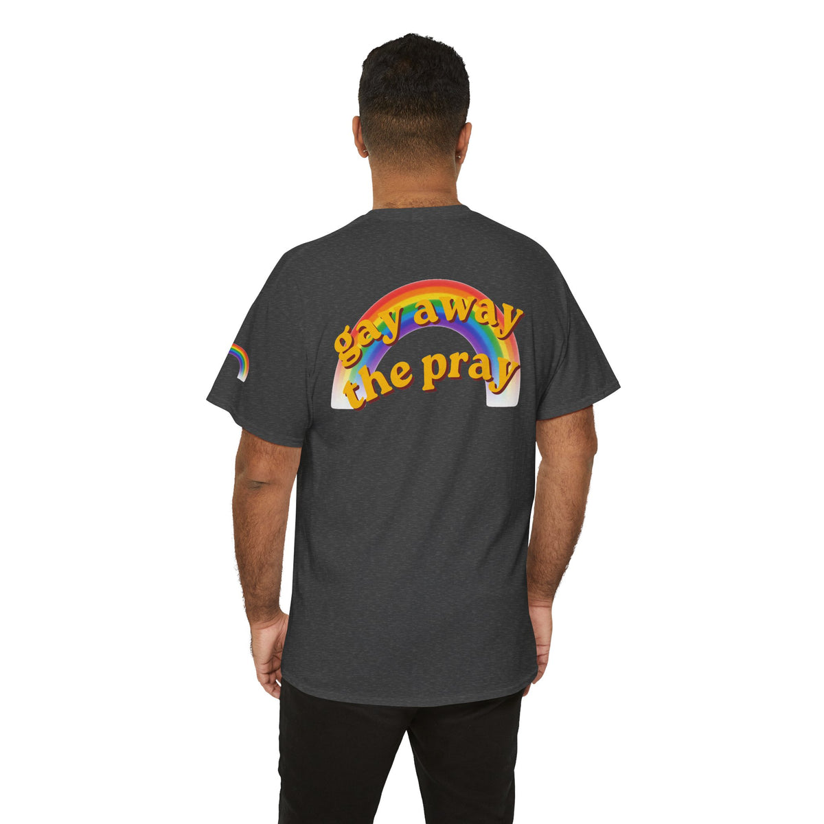 Color: Dark Heather | Gay Away the Pray Premium Graphic Tee