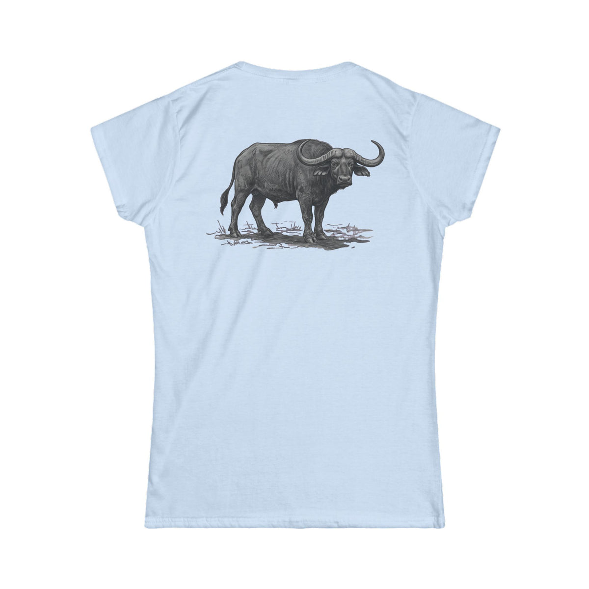 "Pencil Sketch Art Cape Buffalo" Women's Tee