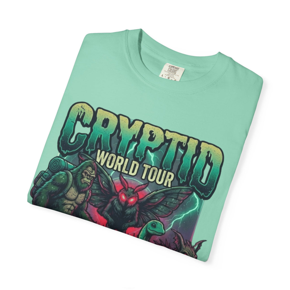 "Puzizia (Global-Cryptid Mashup) Cryptid World Tour" Unisex Garment-Dyed Tee