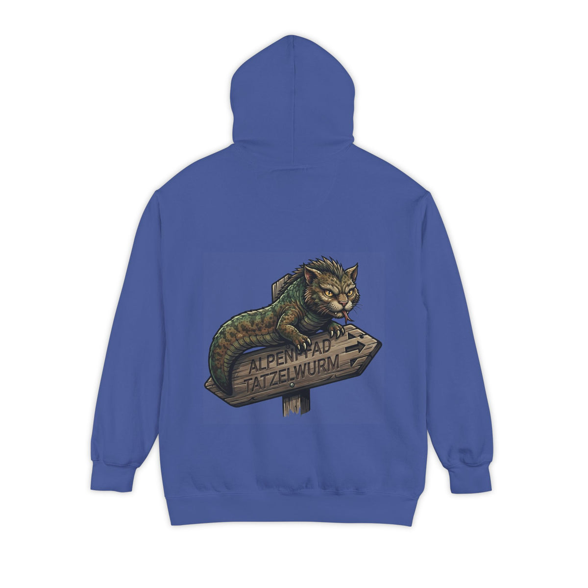 Color: Flo Blue | Tatzelwurm (Alpine Europe) Garment-Dyed Hoodie