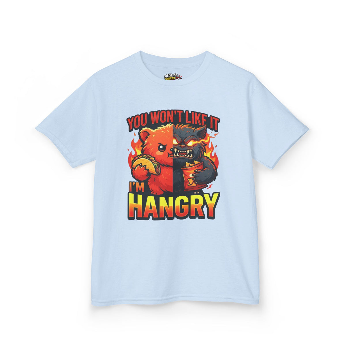 Color: Light Blue | You Won't Like It I'm Hangry Kids Tee