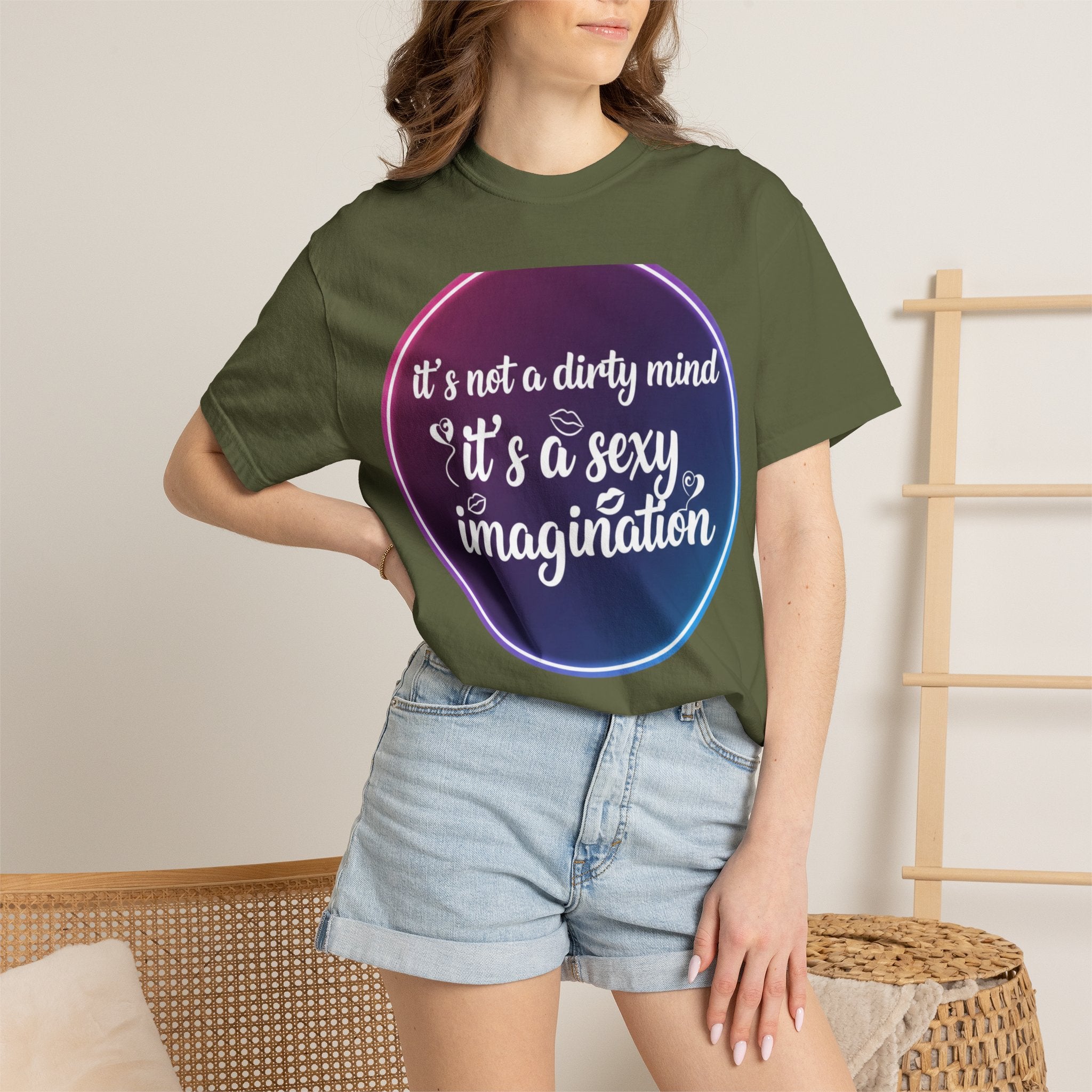 "It's Not a Dirty Mind, it's a sexy imagination" Unisex Garment-Dyed T-shirt