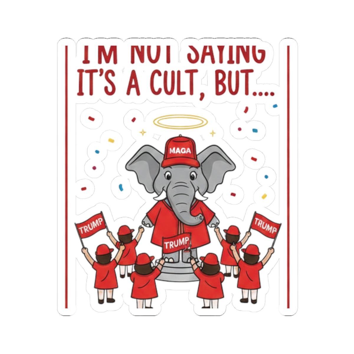 Red Hat Intervention Shirt | Kiss-Cut Sticker — AttitudeShirts