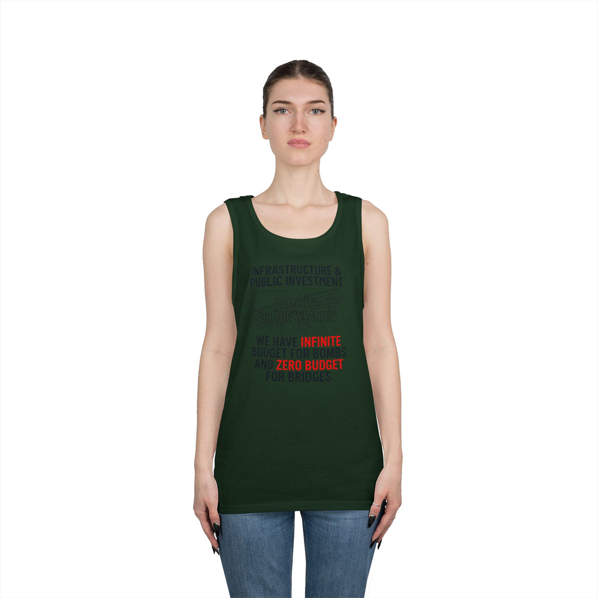 Color: Forest Green | Protest Series - Fix The Roads Tank Top