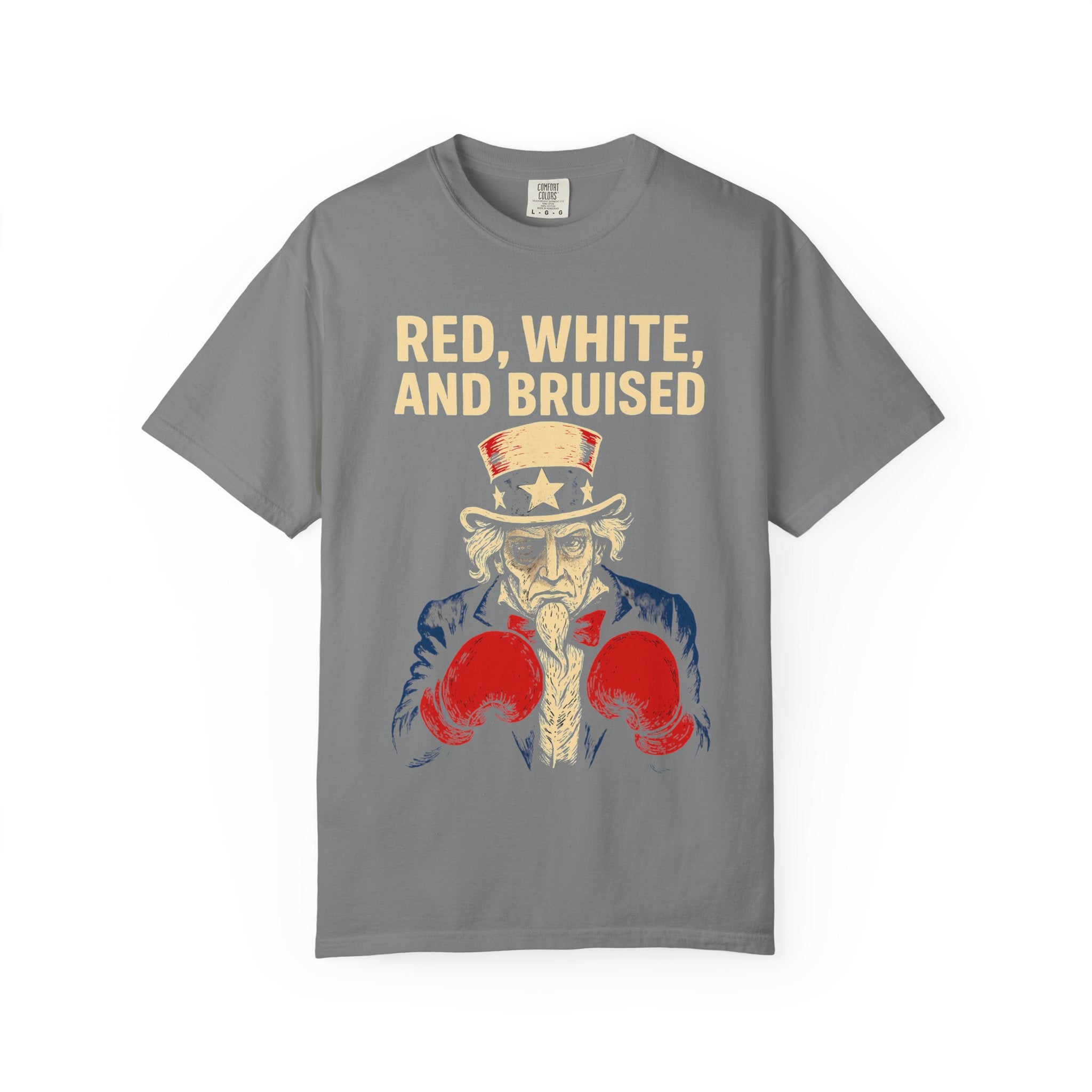 "RED, WHITE, AND BRUISED" Unisex Garment-Dyed T-shirt