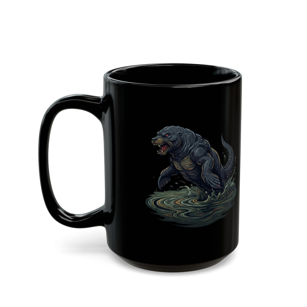 "Bunyip (Australian Aboriginal Mythology)" Black Ceramic Mug