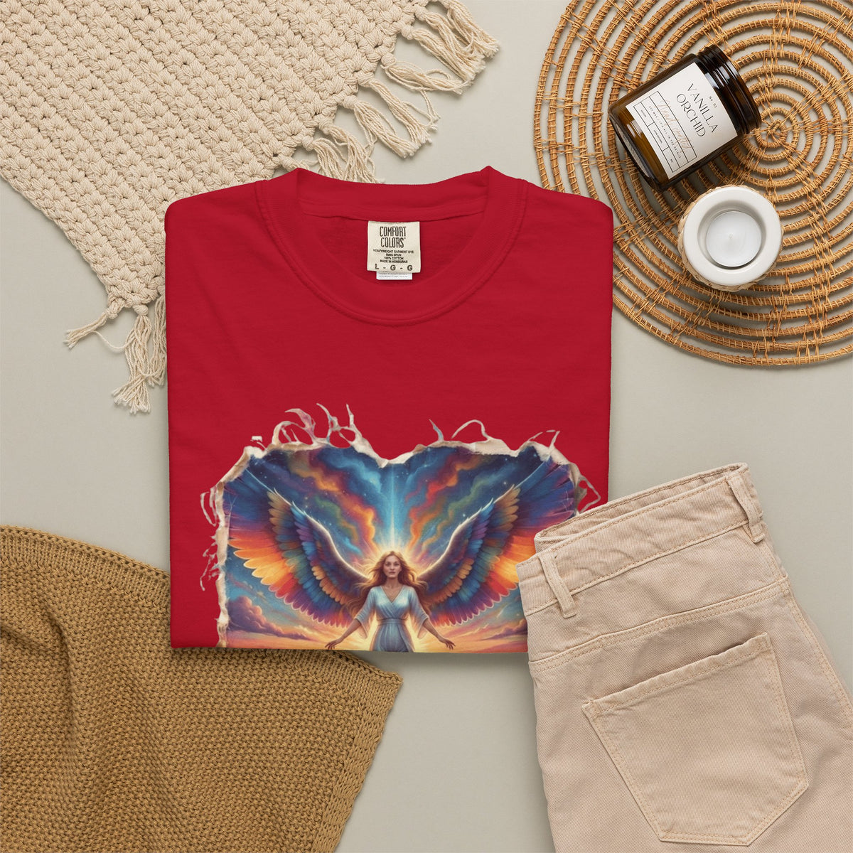 "Rainbow Angel" Unisex Garment-Dyed Tee