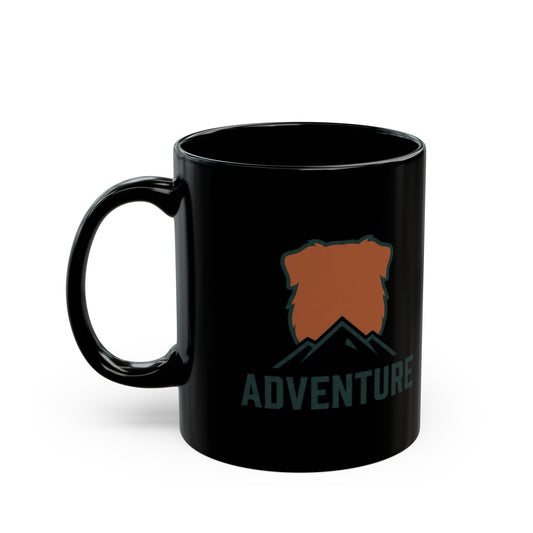 "Adventure Dog" Black Ceramic Mug — Graphic