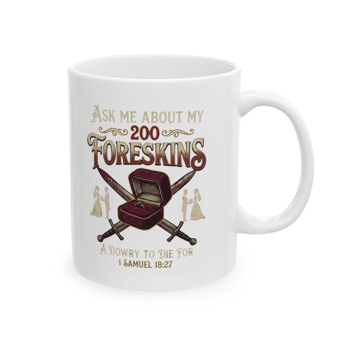 "Good Book Series 200 Foreskins" White Ceramic Mug
