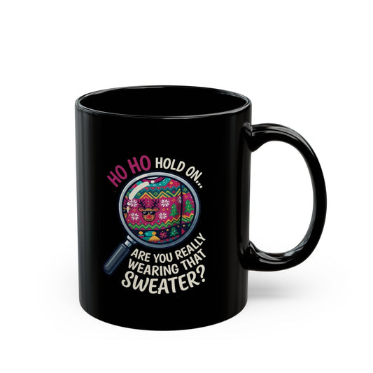 "Ugly Sweater" Black Ceramic Mug