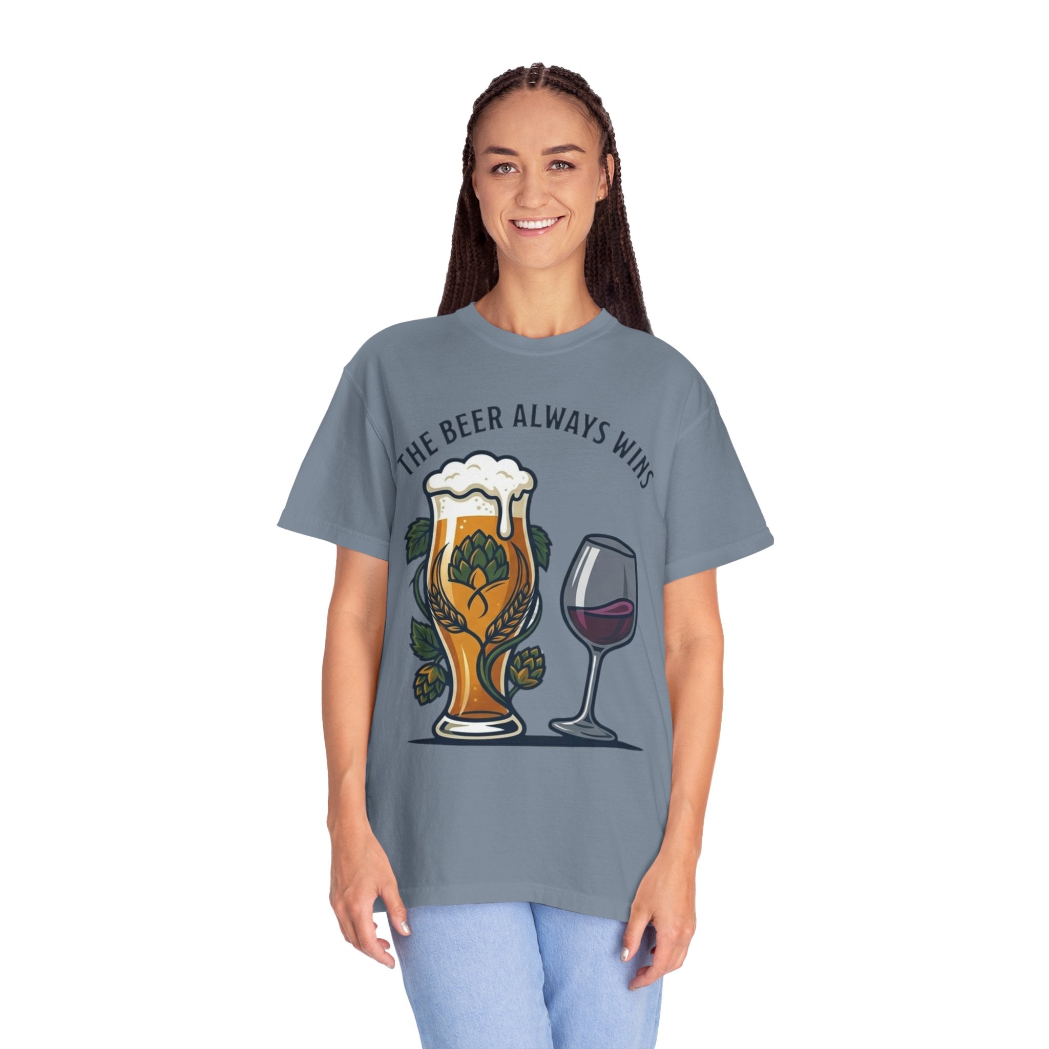 "The Beer Always Wins" Unisex Garment-Dyed Tee