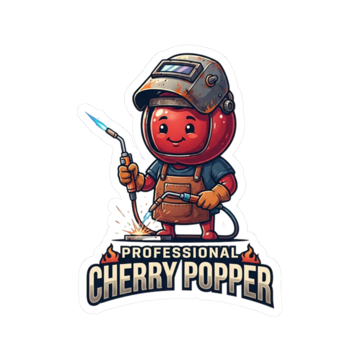 "Professional Cherry Popper" Sticker — Main