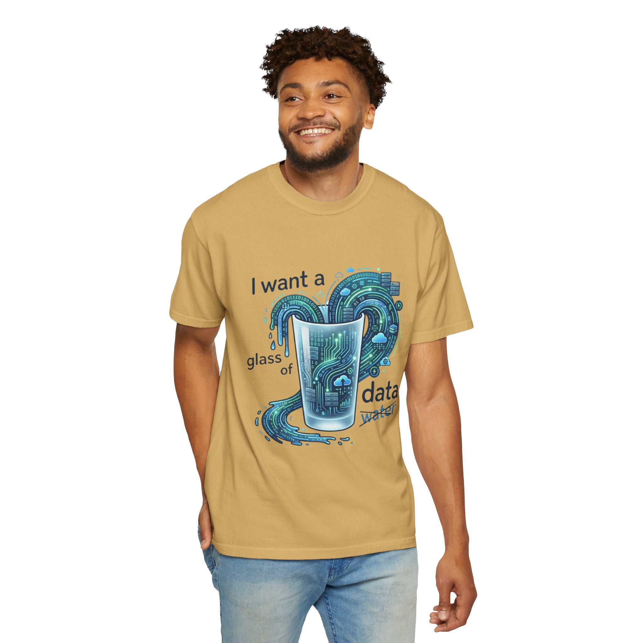 "Data Not Water" Unisex Garment-Dyed Tee